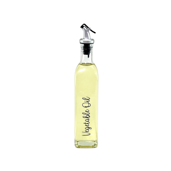 Oil & Vinegar Glass Bottle W/ Pourer - Clear