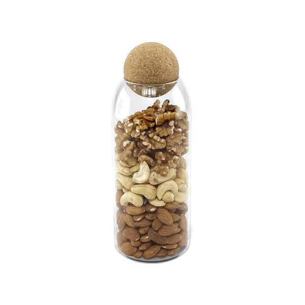 Glass Storage Container W/ Cork Ball Stopper