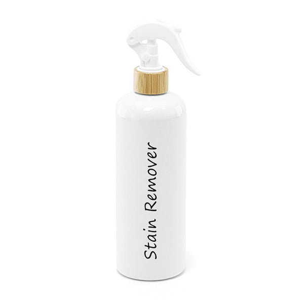 White Spray Bottle W/ Bamboo Neck - White Sprayer