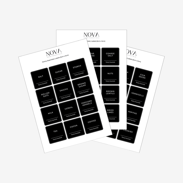 NOVA Pantry Labels (5x5) - Black
