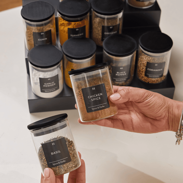 Spice Jar W/ Black Bamboo Lid – NOVA Home Essentials