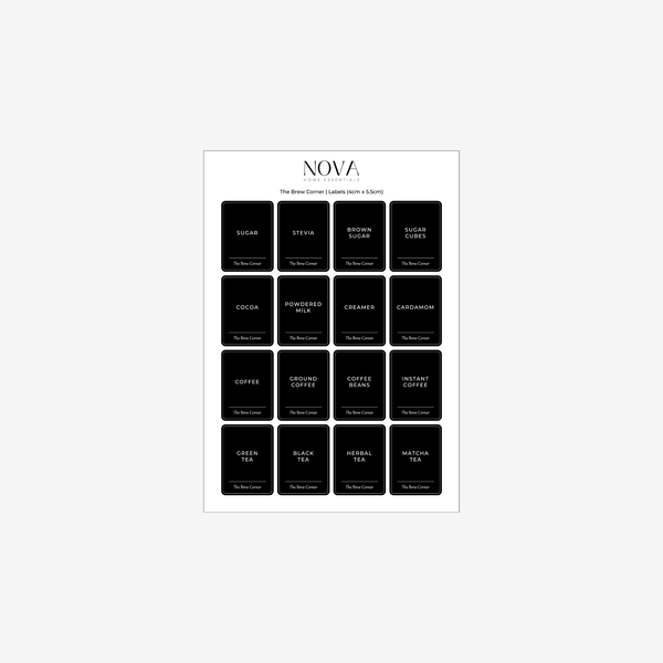 NOVA Brewing Labels (4x5.5) - Black