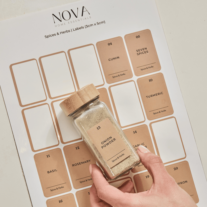 NOVA Spice Labels (3x5) – NOVA Home Essentials
